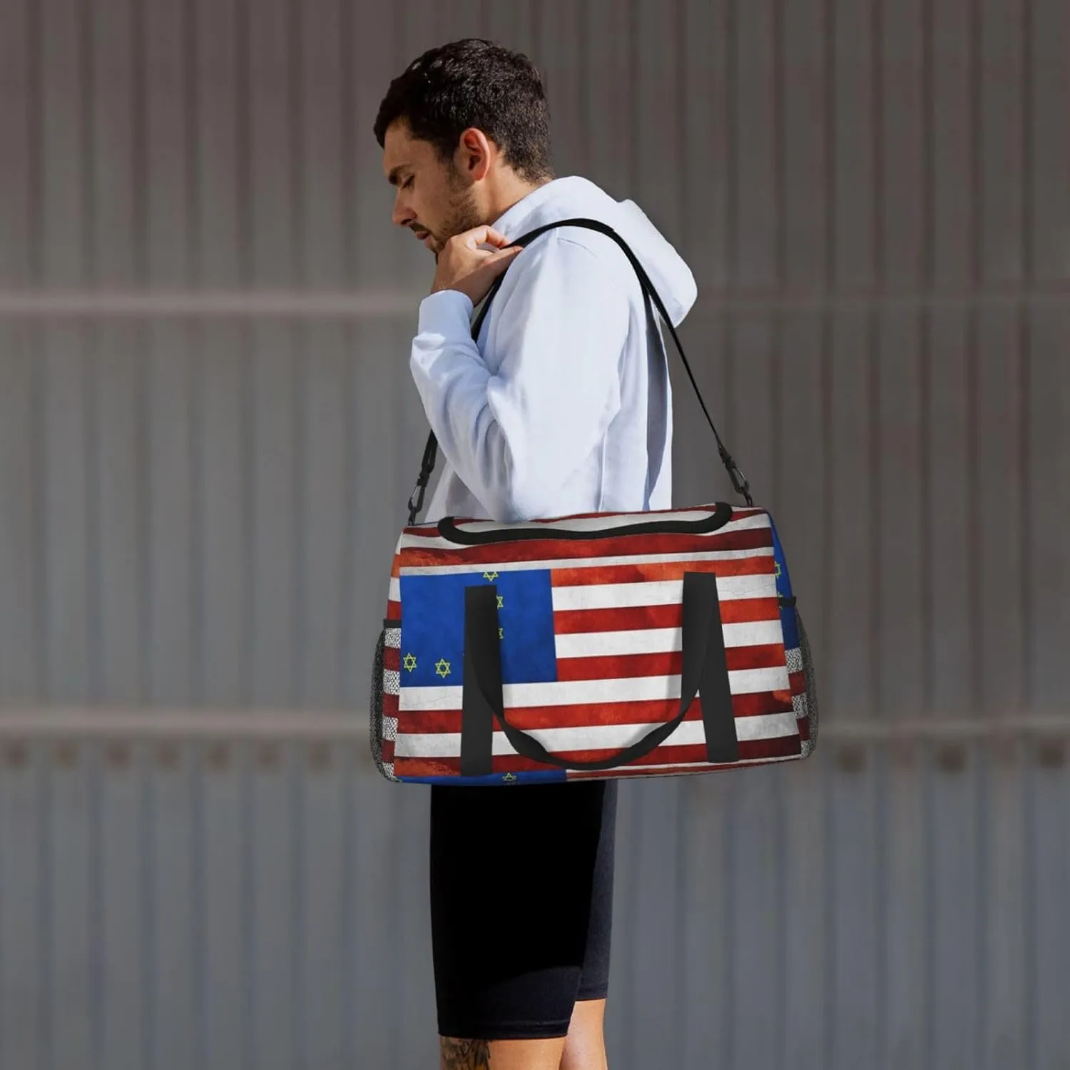 Usa European Union Imperial Flag Travel Duffel Bag Large Foldable Waterproof Overnight Bag For Beach Swim Bags Pool Sports Gym