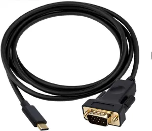 USB-C To VGA,CableDeconn Thunderbolt 3 Type C to VGA Male Converter Adapter Cable 1.8M