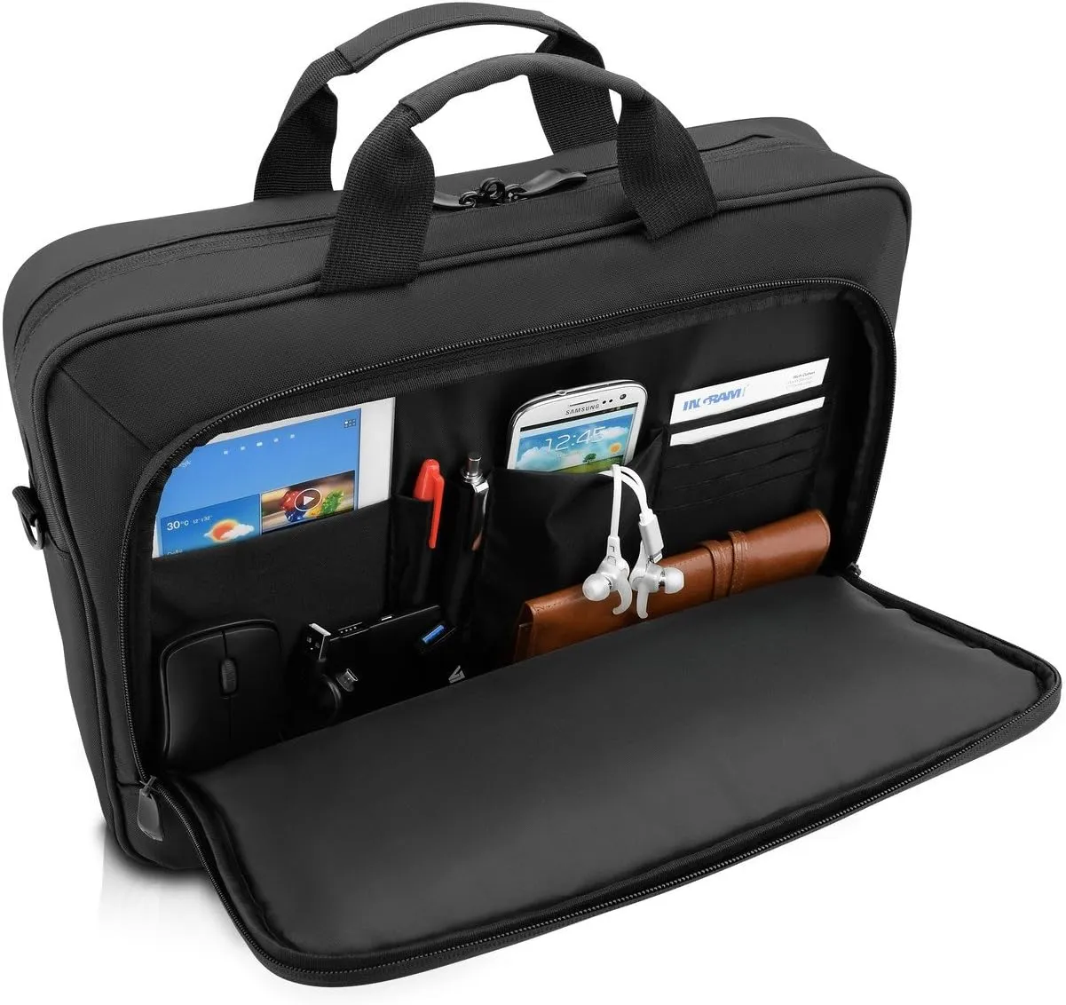 V7 15.6" Urban Traveler Toploading Laptop Case for Business Professionals, College Students and Travelers Made of Water Resistant Polyester - CTPS1-1N