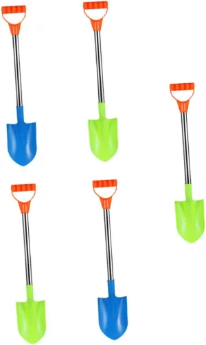 Vaguelly 5Pcs Sand Shovels Beach and Snow Tools with Ergonomic Handle Lightweight for Easy Use for Outdoor Fun Schools Parties and Backyard Play Random Color