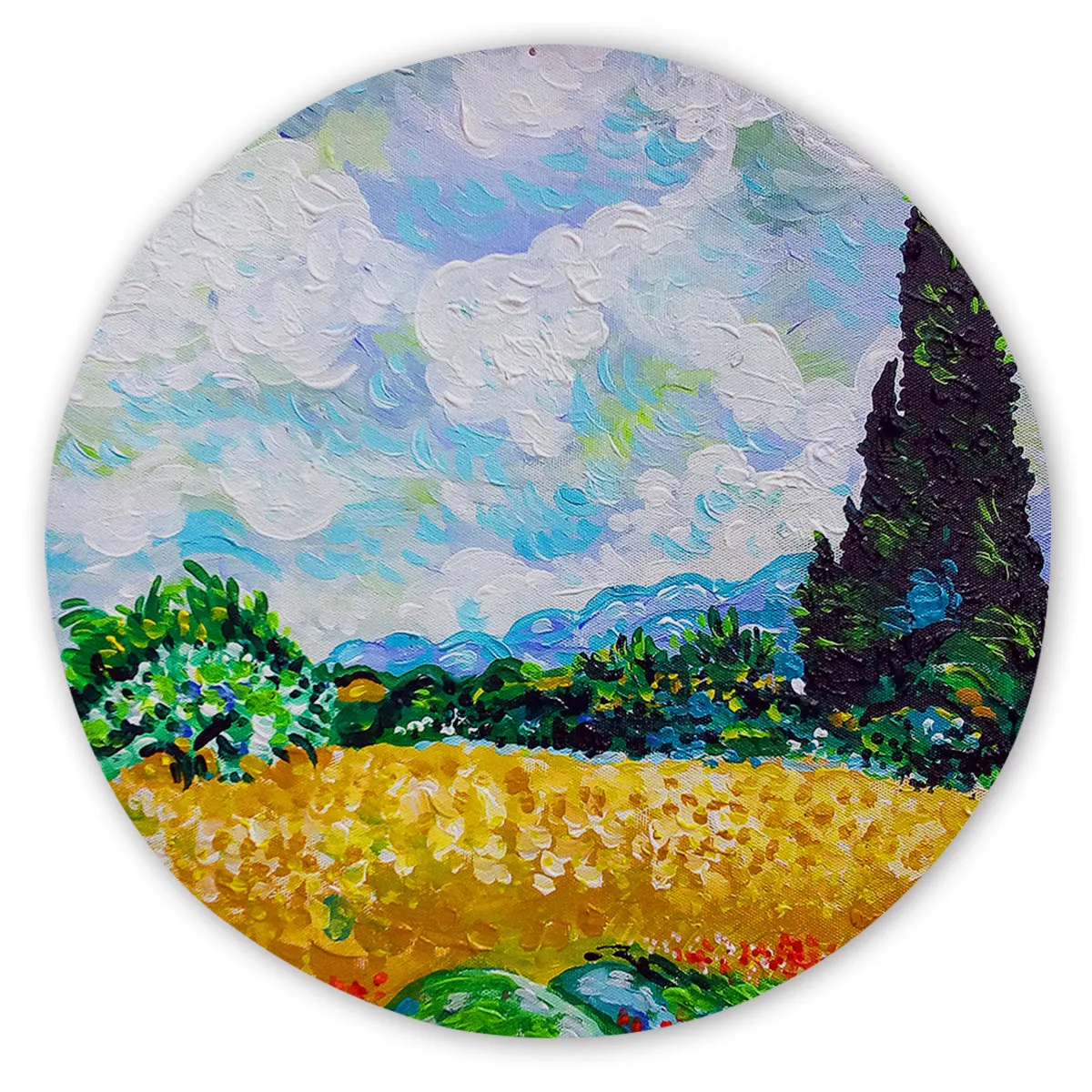 Van Gogh's "Wheat Fields" Round Sand-Free Towel