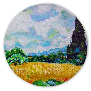 Van Gogh's "Wheat Fields" Round Sand-Free Towel