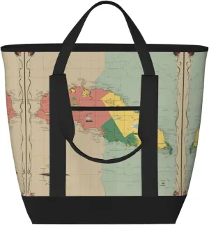 Vanuatu geographical features Beach bag suitable for women Large insulated grocery shopping bag with pocket zipper canvas handbag