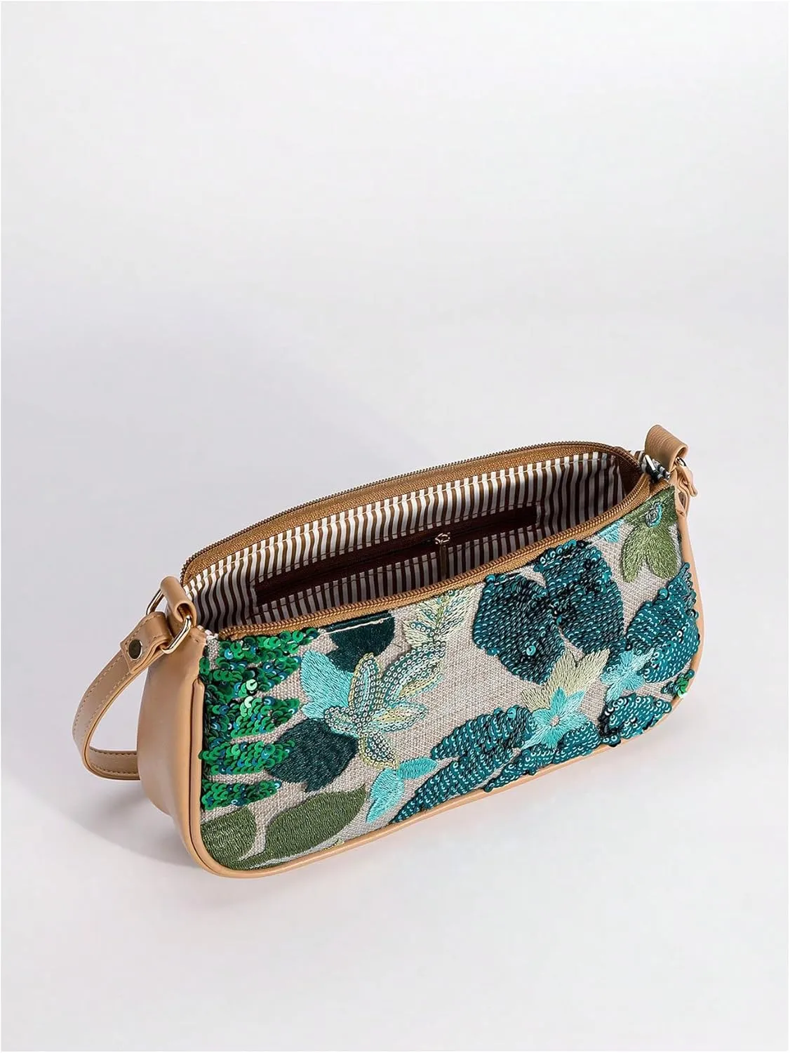 Verdusa Women's Floral Square Sequin Bag Top Handle Underarm Shoulder Handbags