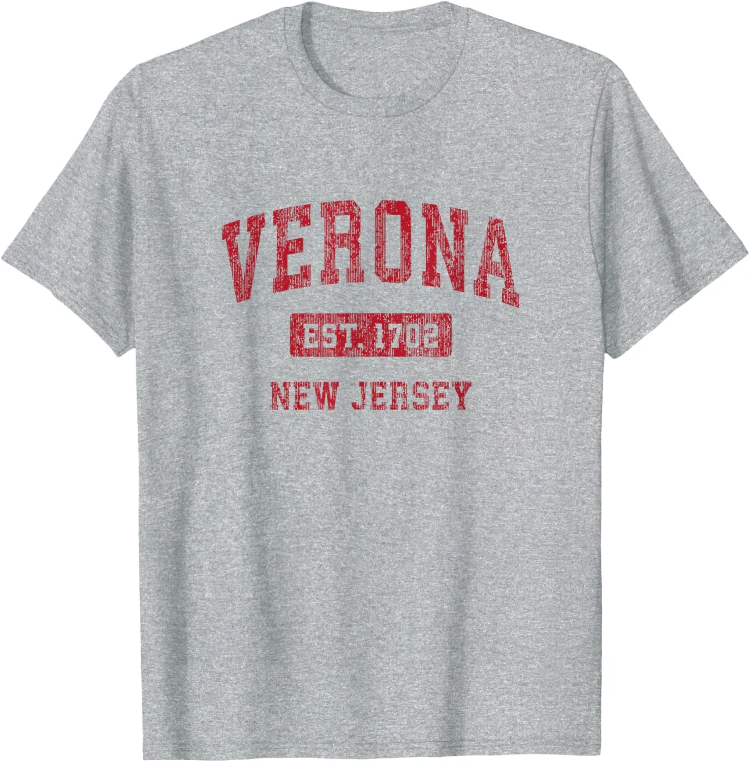 Verona New Jersey NJ Vintage Sports Design Red Design T-Shirt