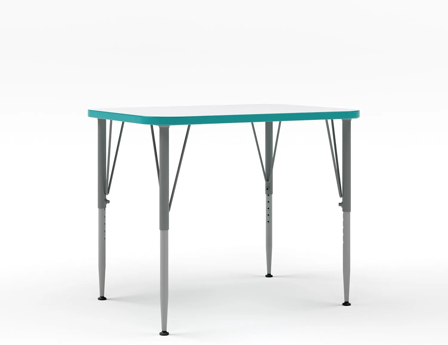 Versa Desk Adjustable Height Kids Table, Large Rectangular Child Desk for School Classroom, Tall Size (White/Ocean, 21-30" H)