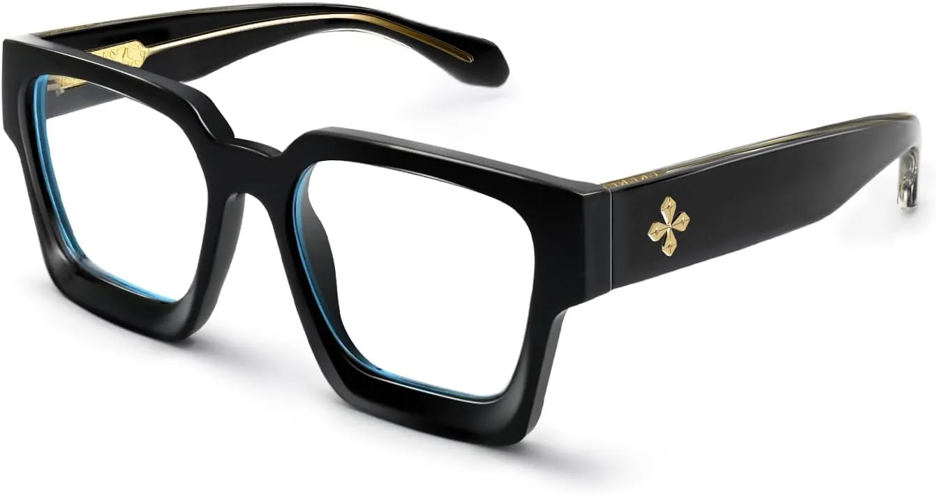 VISOONE Enhanced Version Rectangle Chic Preppy Look Blue Light Blocking Glasses for Women Men RIVER-LIGHTER