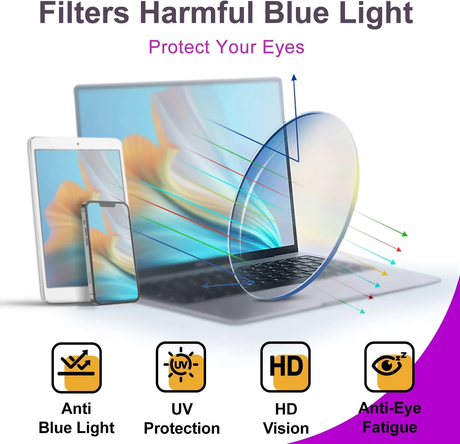 VISOONE Enhanced Version Rectangle Chic Preppy Look Blue Light Blocking Glasses for Women Men RIVER-LIGHTER