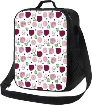 VOSERY Insulated Lunch Bag for Women Men, Reusable Lunch Box Tote Bag for Work Travel, Onion cute print Large Capacity Cooler Bag Lunch Bag