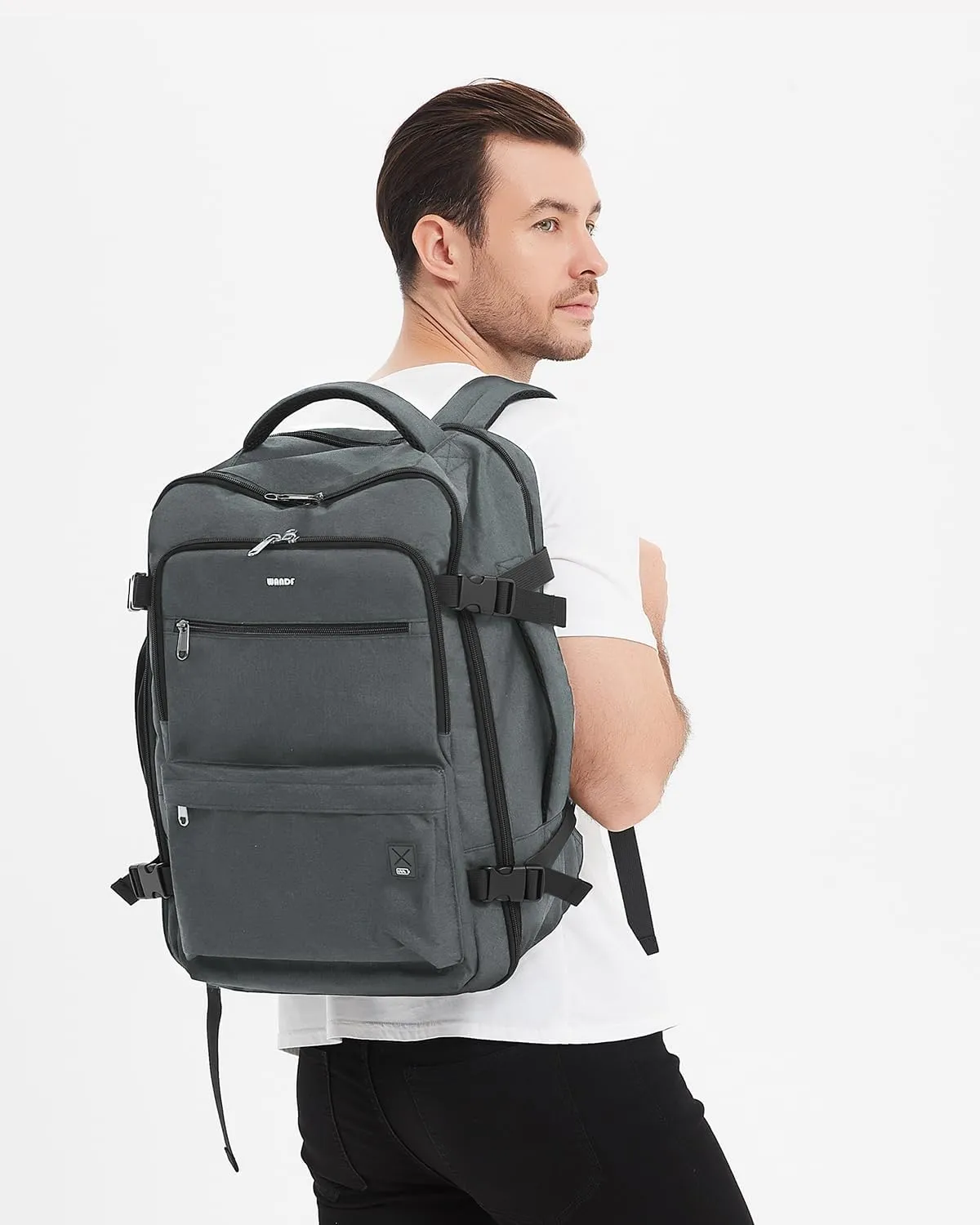 WANDF Travel Backpack For Spirit Airlines Personal Item Bag 18x14x8 with Wet Pocket, 17 Inch Laptop Backpack for Men Women（Grey）