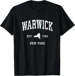 Warwick New York NY Vintage Athletic Sports Design T-Shirt