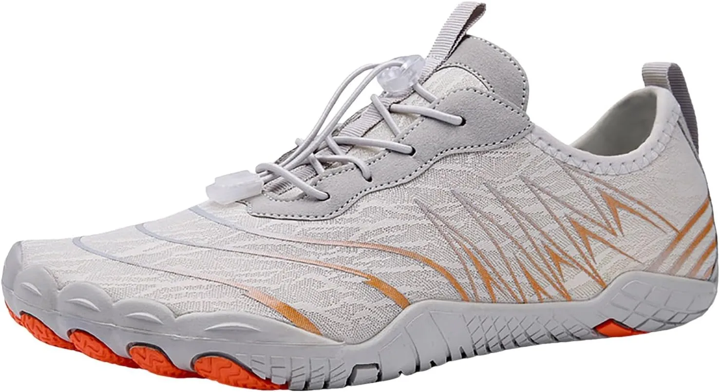 Water Shoes for Women Men Comfy Barefoot Hiking Shoes with Non Slip Cushion Sole Casual Quick-Dry Amphibious Shoe for Men Women Summer Wear with Adjustable Lace for Kayaking Boating Surfing Walking