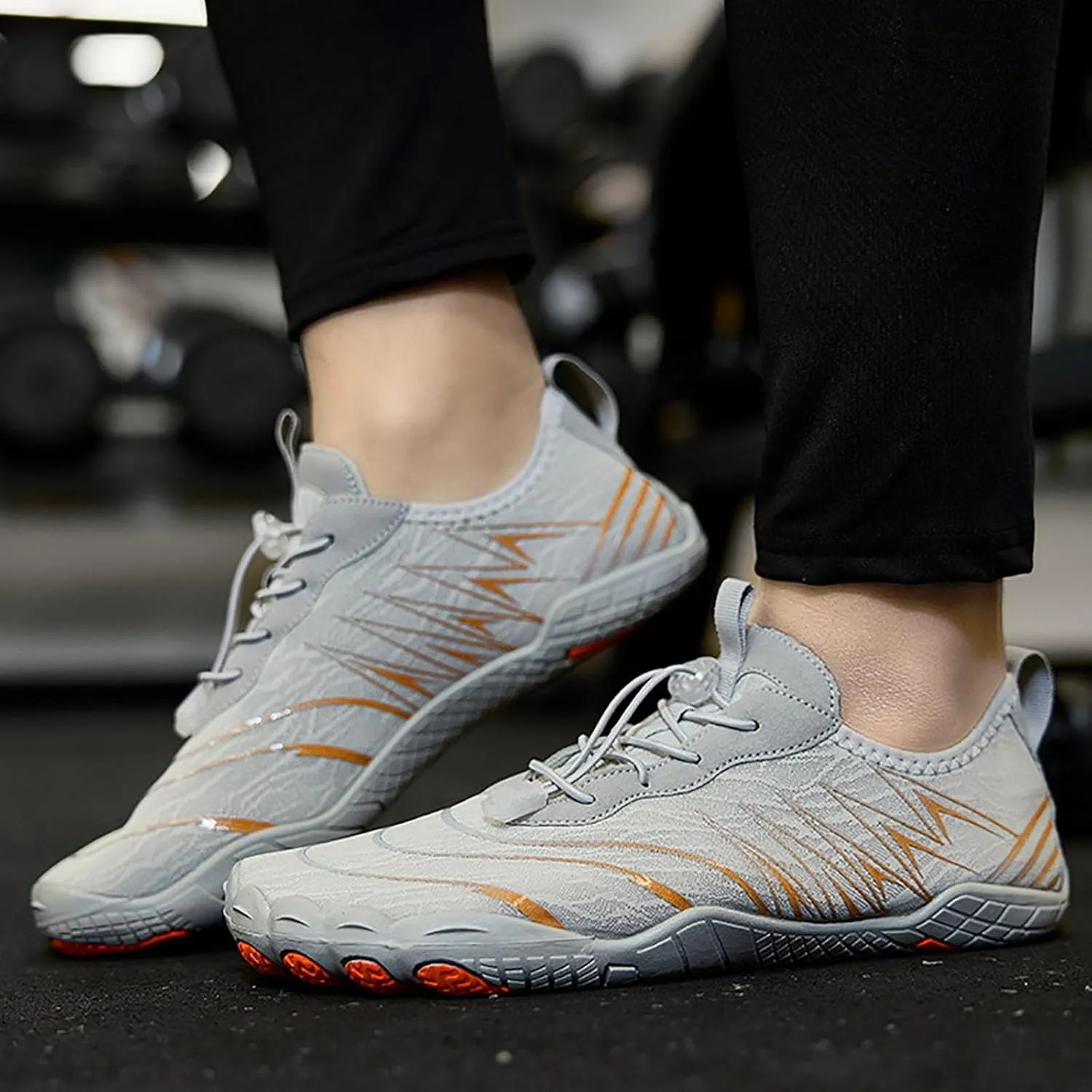 Water Shoes for Women Men Comfy Barefoot Hiking Shoes with Non Slip Cushion Sole Casual Quick-Dry Amphibious Shoe for Men Women Summer Wear with Adjustable Lace for Kayaking Boating Surfing Walking
