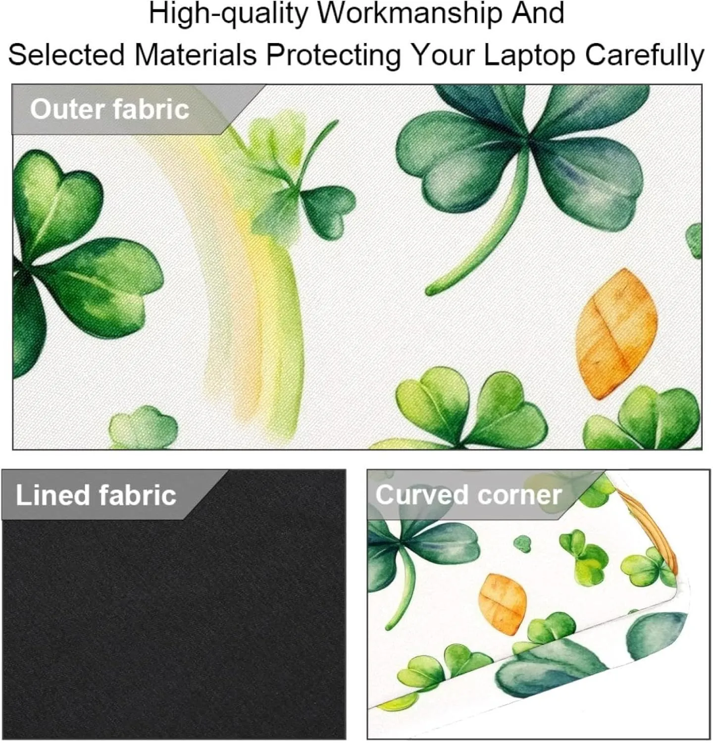 Watercolor Sage Green Ginkgo Leaves Laptop Shoulder Bag Slim Computer Briefcase Laptop Sleeve Messenger Case