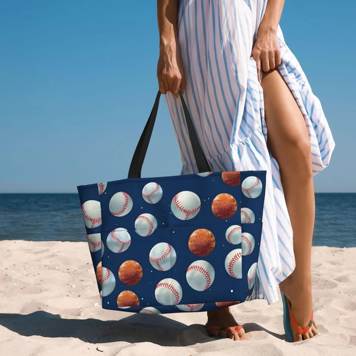 Waterproof Beach Bag for Women Sandproof Beach Tote Bag Large Capacity Swim Pool Bag Foldable Travel Duffel Bags