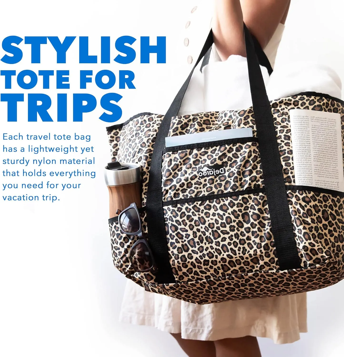 Waterproof Beach Bag - Weekend Overnight Tote - Large and Lightweight