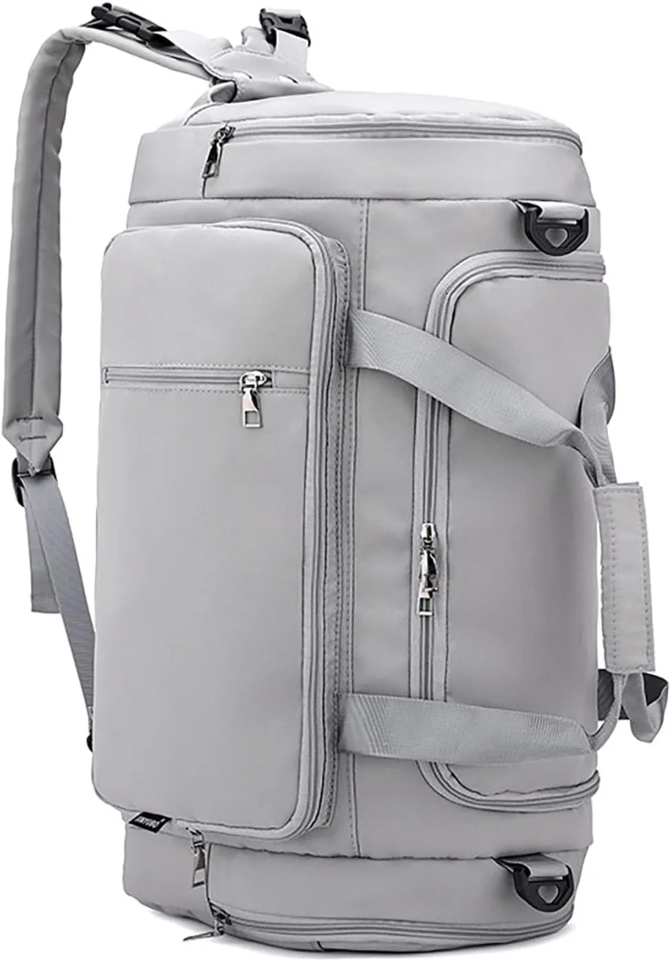 Waterproof Duffel Backpack with Shoe Compartment Dry Wet Separation 20"L Travel Gym Bag for Women Men (Grey)