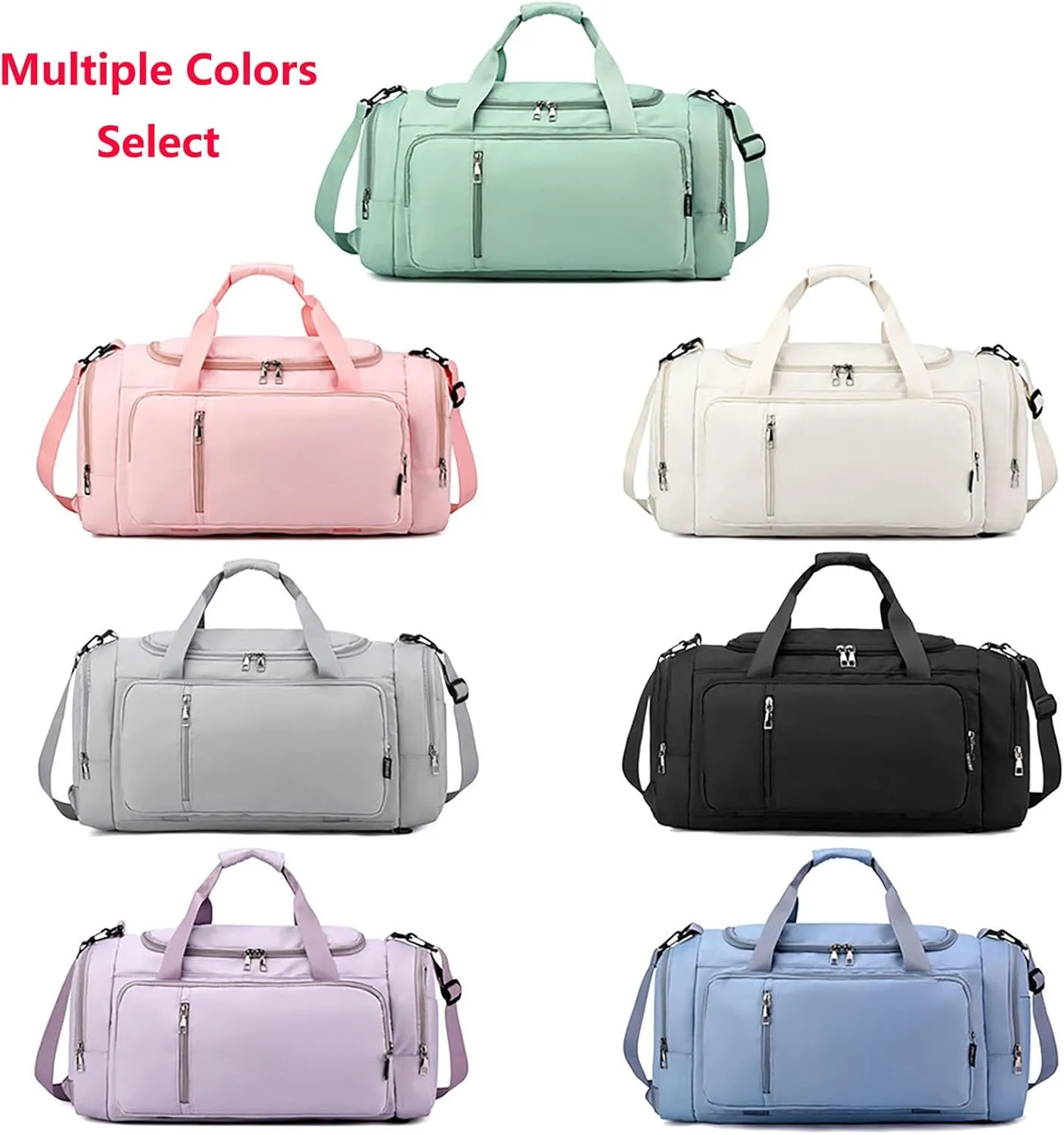 Waterproof Duffel Backpack with Shoe Compartment Dry Wet Separation 20"L Travel Gym Bag for Women Men (Pink)