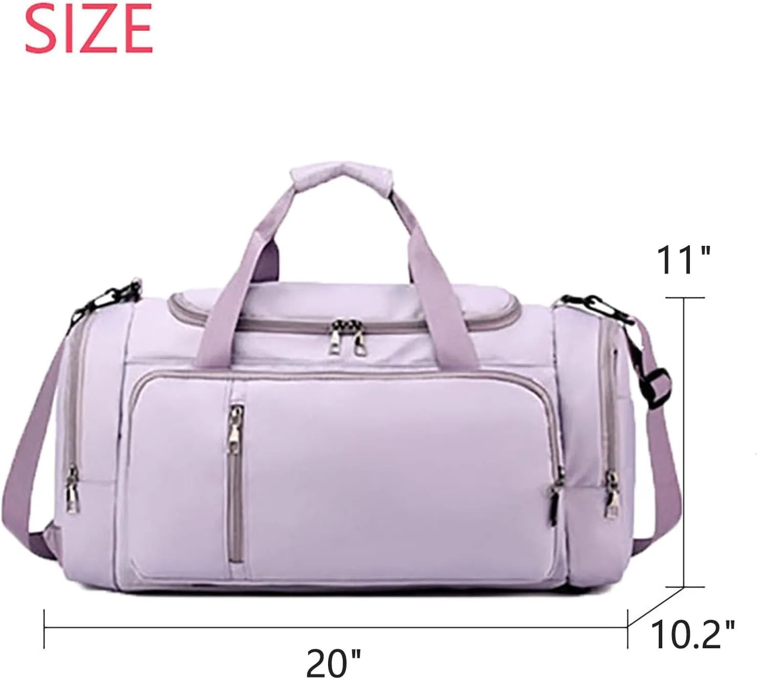 Waterproof Duffel Backpack with Shoe Compartment Dry Wet Separation 20"L Travel Gym Bag for Women Men (Purple)
