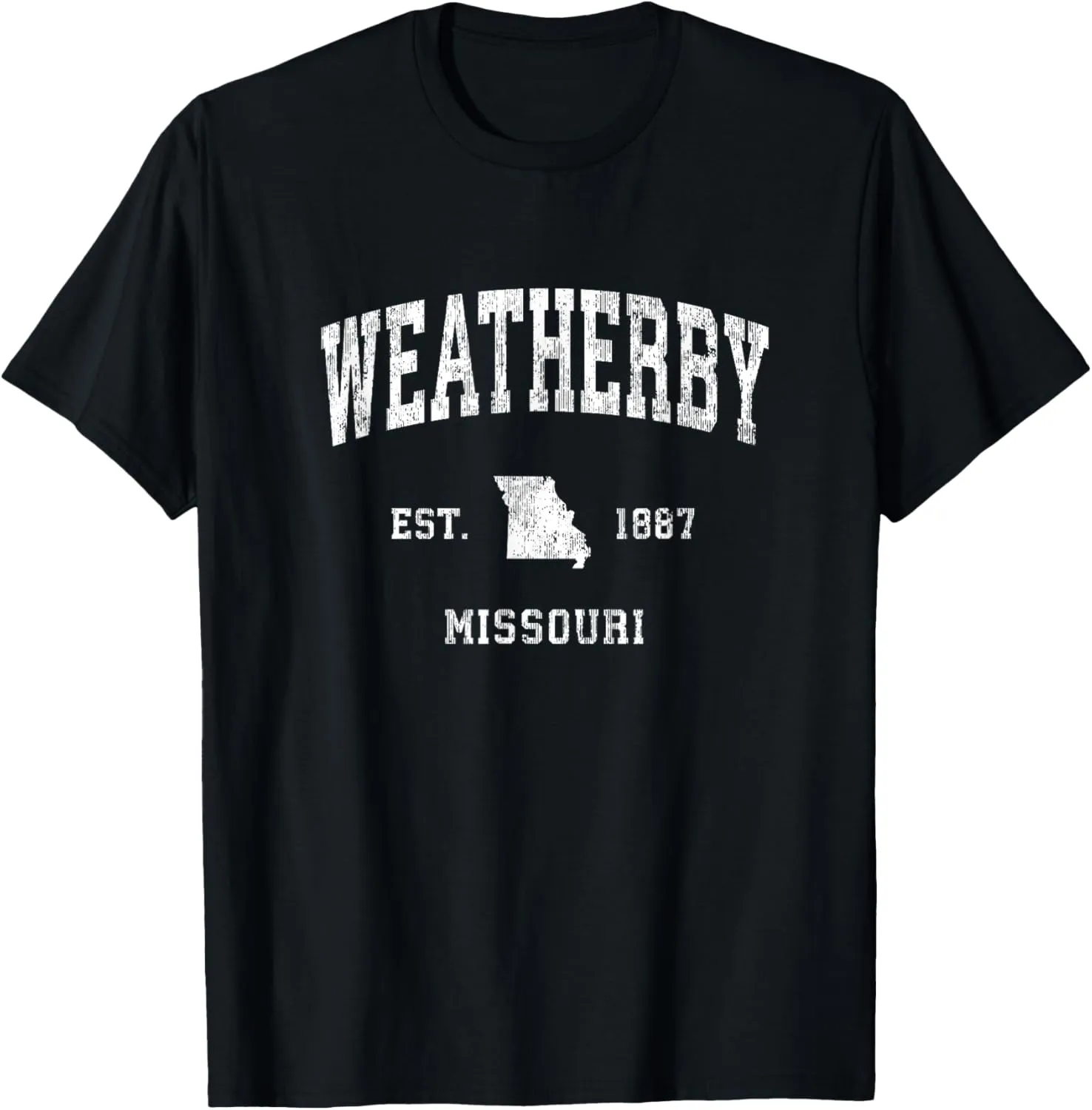 Weatherby Missouri MO Vintage Athletic Sports Design T-Shirt