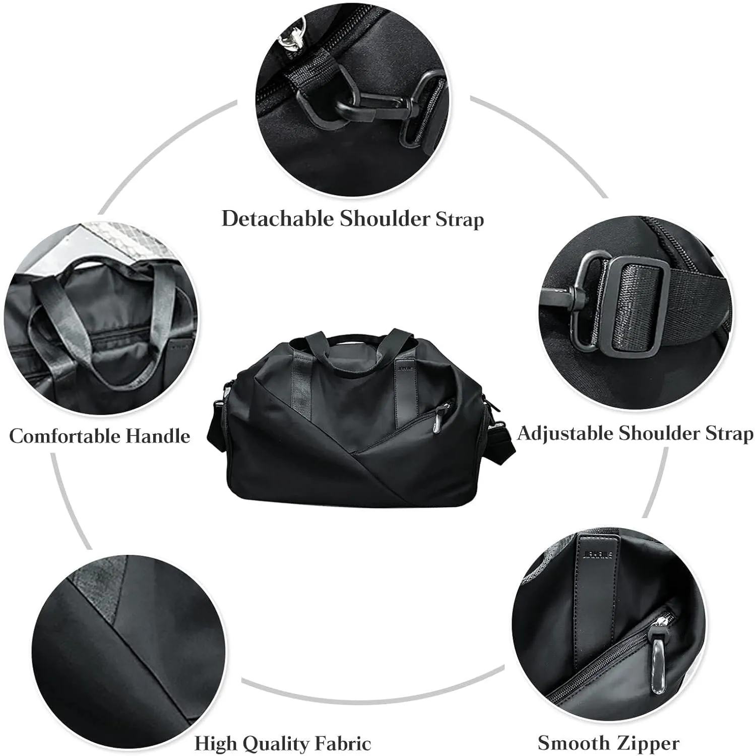 Weekend Shoulder Large Gym Tote Overnight Nylon Hospital Carry Travel Duffel for Women/Men Sport Duffel