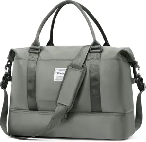Weekender Bags for Women, Travel Duffel Bags with Shoe Compartment,Personal Item Travel Bag for Airlines, Carry on Overnight Tote Bag for women，Olive Green