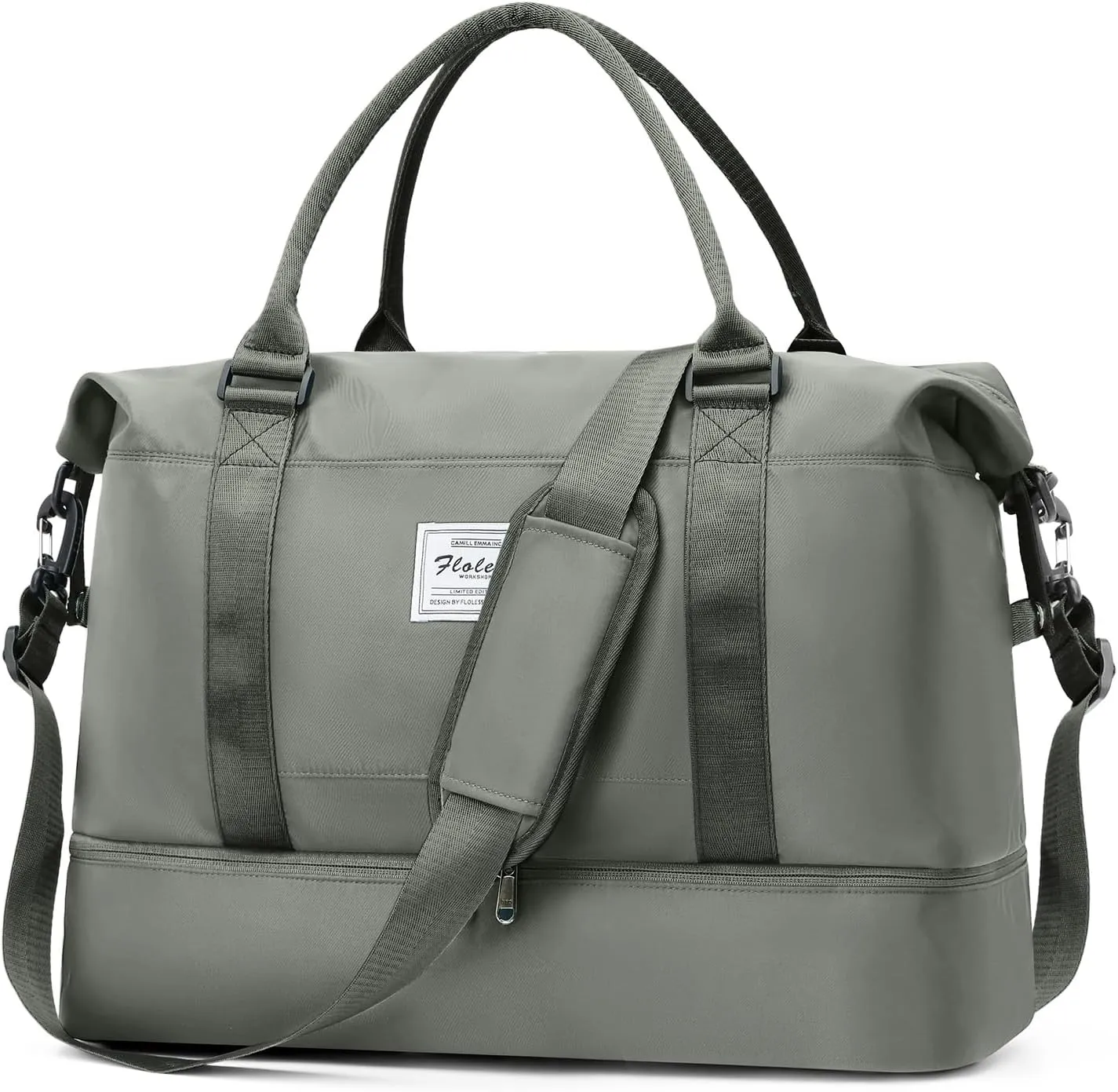 Weekender Bags for Women, Travel Duffel Bags with Shoe Compartment,Personal Item Travel Bag for Airlines, Carry on Overnight Tote Bag for women，Olive Green