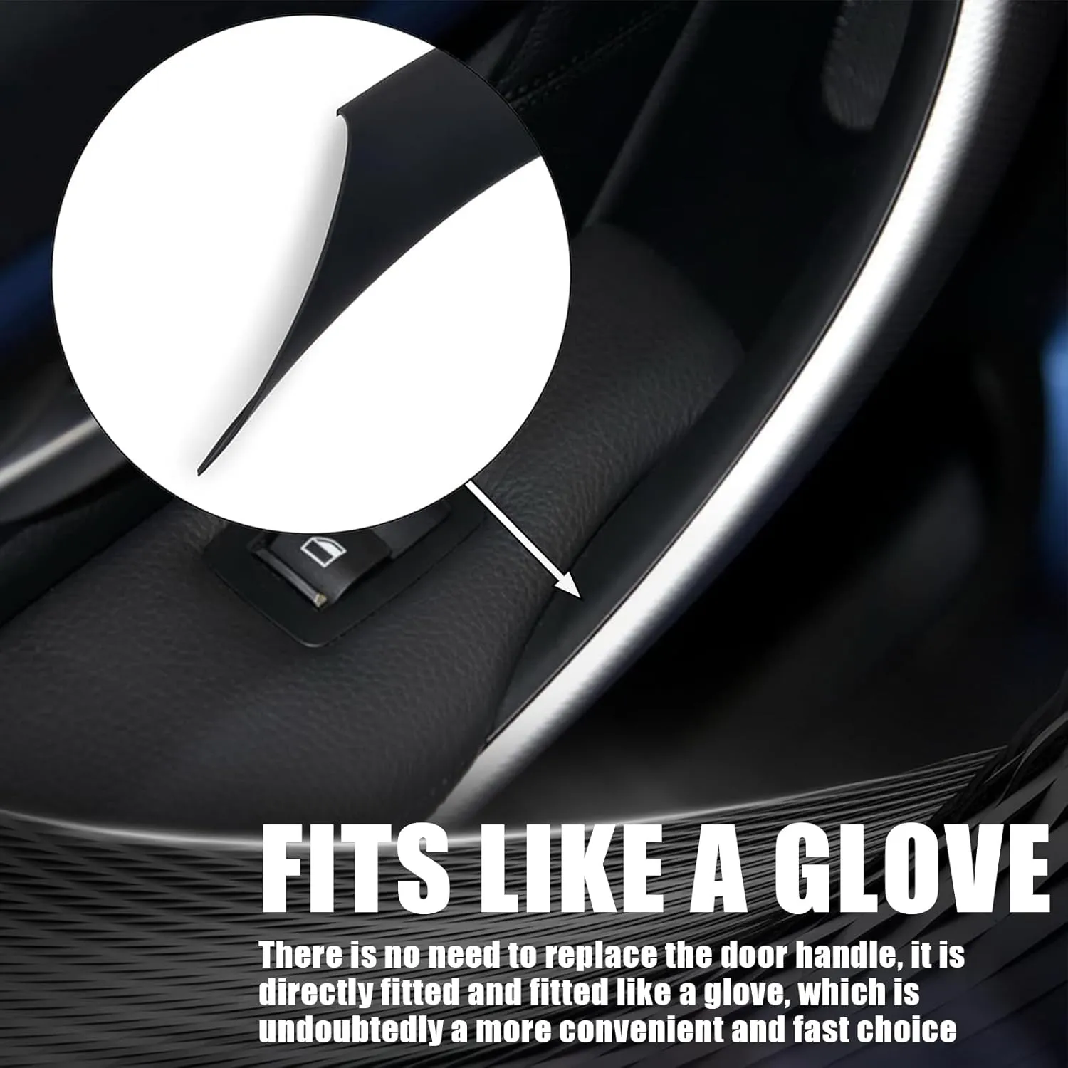 WEILEITE Interior Inner Inside Door Pull Sticky Handle Cover Fit for BMW 320,328,330,335,M3 F30/F31/F34/F80 3 Series 2012-2018 & 418,420,428,430,435,M4 F32/F33/F36/F82/F83 4 Series 2014-2017(Black)