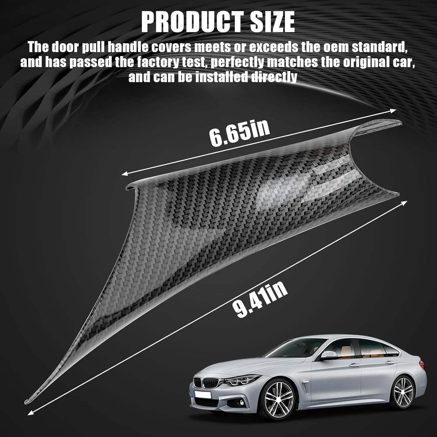 WEILEITE Interior Inner Inside Sticky Door Pull Handle Cover Fit BMW 320,328,330,335,M3 3 Series F30/F31/F34/F80 2012-2018 418,420,428,430,435,M4 4 Series F32/F33/F36/F82/F83 2014-2017(Carbon Fiber)