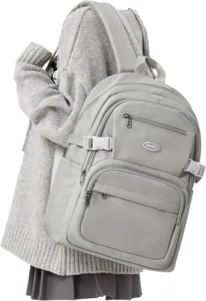 weradar Cute School Backpack For Teens Boys Girls,Simple Middle School Bag,Casual Daypacks Backpack With Lots Of Pockets,Aesthetic College Backpack For Women Men(Grey)