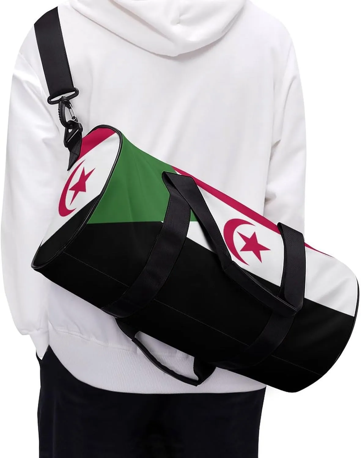 Western Sahara Flag Gym Duffel Bag with Wet Pocket for Men Women Sports Overnight Tote