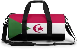 Western Sahara Flag Waterproof Gym Bag with Dry Wet Separation for Men Women Sports Travel Weekender
