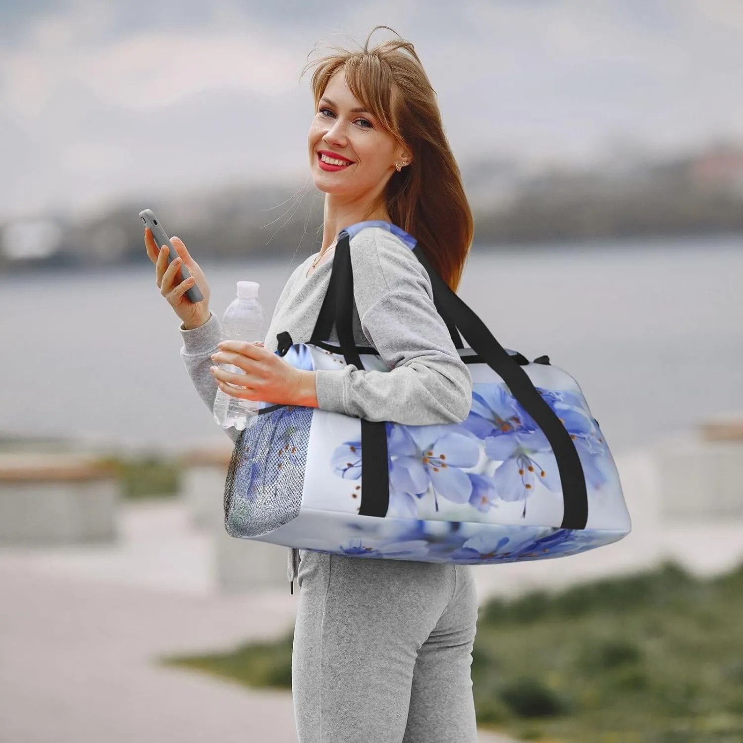 White Display Travel Duffel Bag Large Foldable Waterproof Overnight Bag For Beach Swim Bags Pool Sports Gym