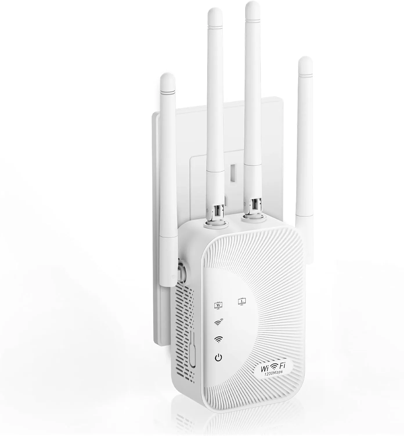 WiFi Extender Signal Booster, 2025 WiFi Booster 1200Mbps Dual Band 5GHz/2.4GHz Internet Extenders for Home, Wi-Fi Repeater with Ethernet Port Covers up to 36328 Sq.ft Range and More Devices (4 ANT)