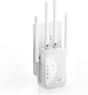 WiFi Extender Signal Booster, 2025 WiFi Booster 1200Mbps Dual Band 5GHz/2.4GHz Internet Extenders for Home, Wi-Fi Repeater with Ethernet Port Covers up to 36328 Sq.ft Range and More Devices (4 ANT)
