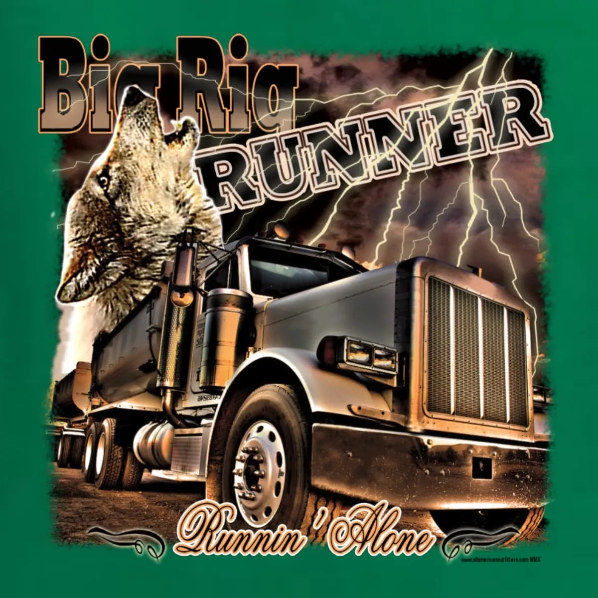 Wild Bobby Big Rig Runner Trailer Truck Runnin Alone Cars and Trucks Womens Slim Fit Junior Tee