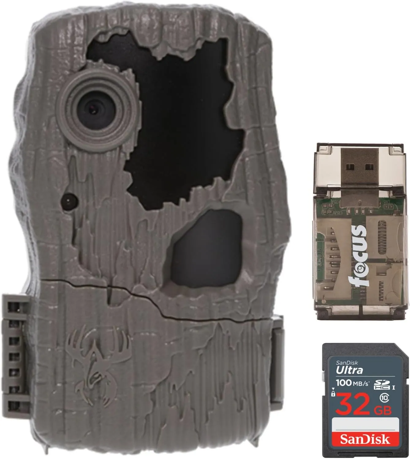 Wildgame Innovations Spark 2.0 Combo Lightsout 18MP Trail Camera with 70-Feet Detection Range Bundle with 4-in-1 USB Card Reader with 480 MBPS Transfer Speed and Lightweight Design (Black) (2 Items)