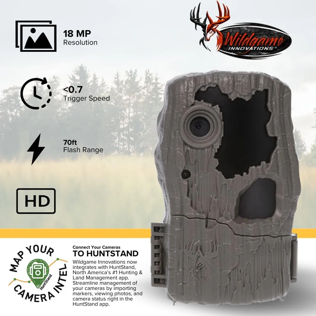 Wildgame Innovations Spark 2.0 Combo Lightsout 18MP Trail Camera with 70-Feet Detection Range Bundle with 4-in-1 USB Card Reader with 480 MBPS Transfer Speed and Lightweight Design (Black) (2 Items)