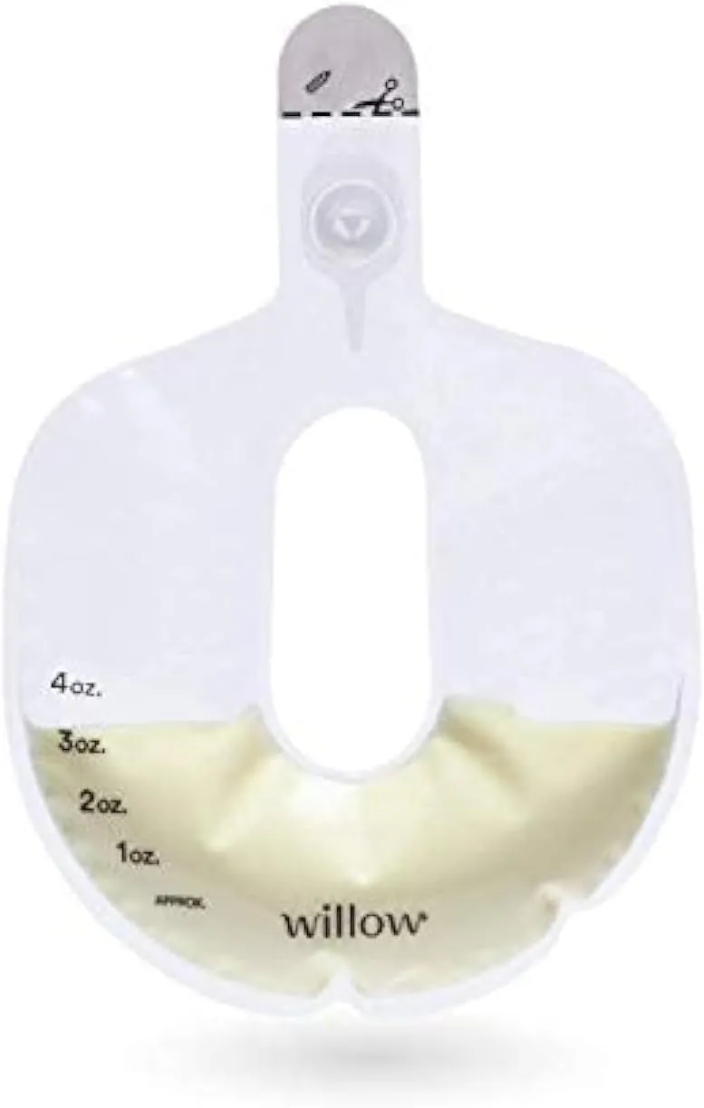 Willow Pump Spill-Proof Breast Milk Bags - 96 Ct - Holds 4 oz. Per Self-Sealing Storage Bag - Compatible with Willow 360 or Willow 3.0 Wearable Hands Free Breast Pump