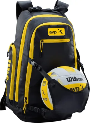 Wilson AVP Beach Volleyball Backpack - Black/Yellow