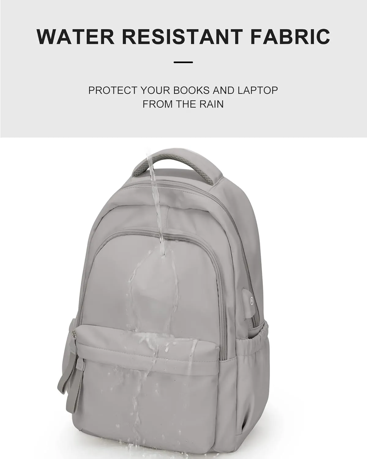 winspansy Small Backpack For School Girls Boys Aesthetic Lightweight Travel Daypack Simple Cute Backpack For Women Men College High School Bookbag Fit 14 Inch Laptop With USB charging port,Rrey Brown