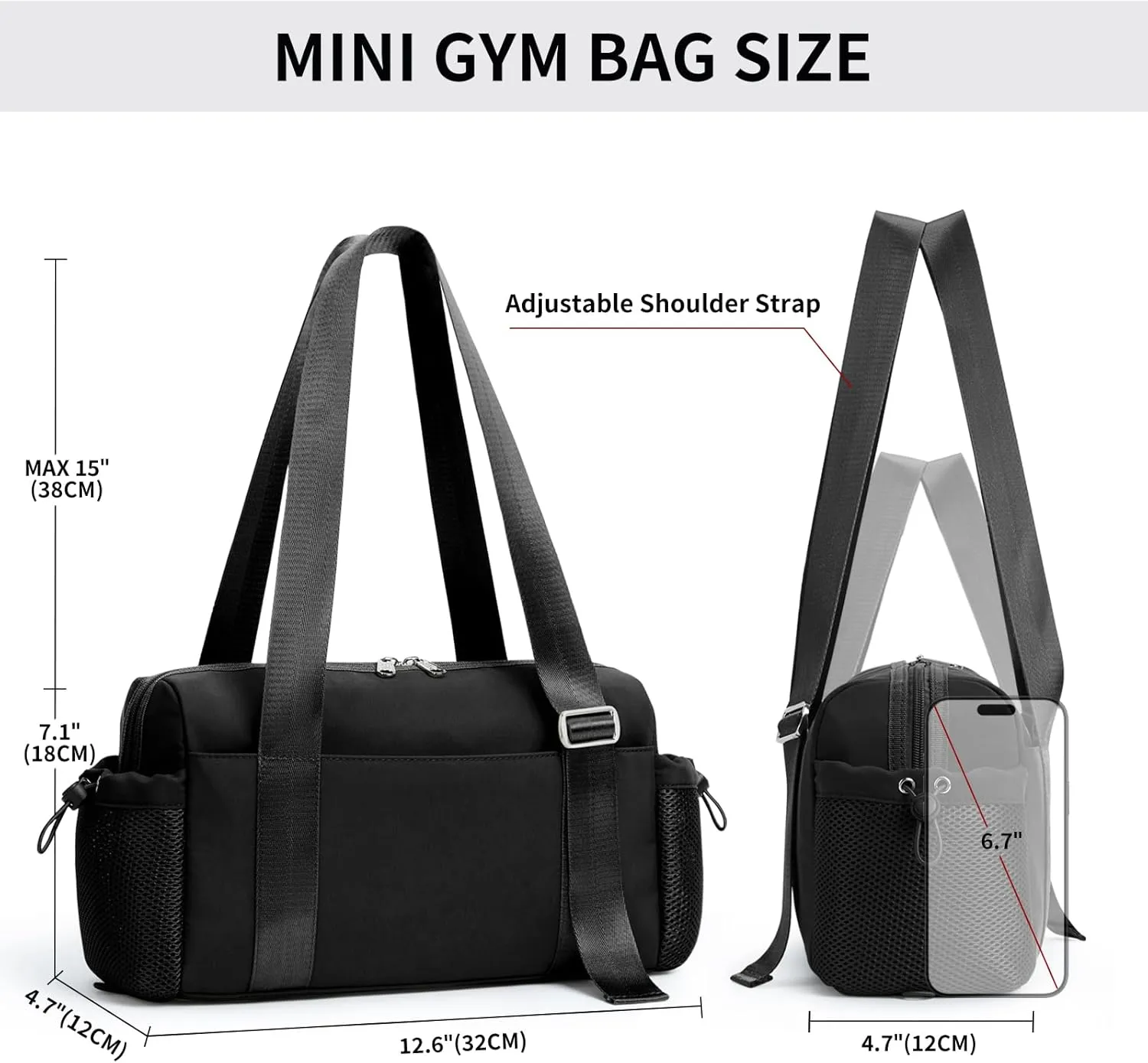 WLLWOO Small Gym Bag for Women with Wet Pocket, Mini Travel Duffle Tote Bag, Lightweight Workout Sports Bag for Dance Yoga Weekends