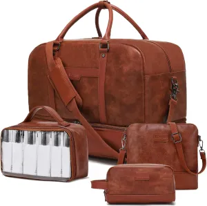 Wogarl Weekender Bag for Women Men Large Overnight Bag Travel Duffel Bag with Shoe Compartment Toiletry Satchel Bag Carry On Bag Fit 21" Laptop