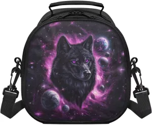 Wolf Lunch Bags Insulated Lunch Box Cooler Leakproof Soft Lunchbox with Adjustable Shoulder Strap Solar System Planet Lunchboxes Food Containers for Kids Back to School