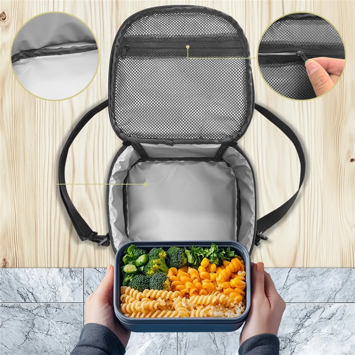 Wolf Lunch Bags Insulated Lunch Box Cooler Leakproof Soft Lunchbox with Adjustable Shoulder Strap Solar System Planet Lunchboxes Food Containers for Kids Back to School