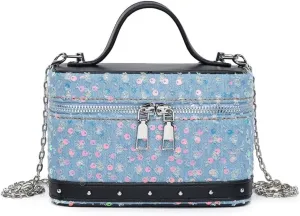 Women Bag Square Box Crossbody Bag Korean Styles Shoulder Bag Top Handle Bag Denims Messengers Bag Shopping Dating Bag