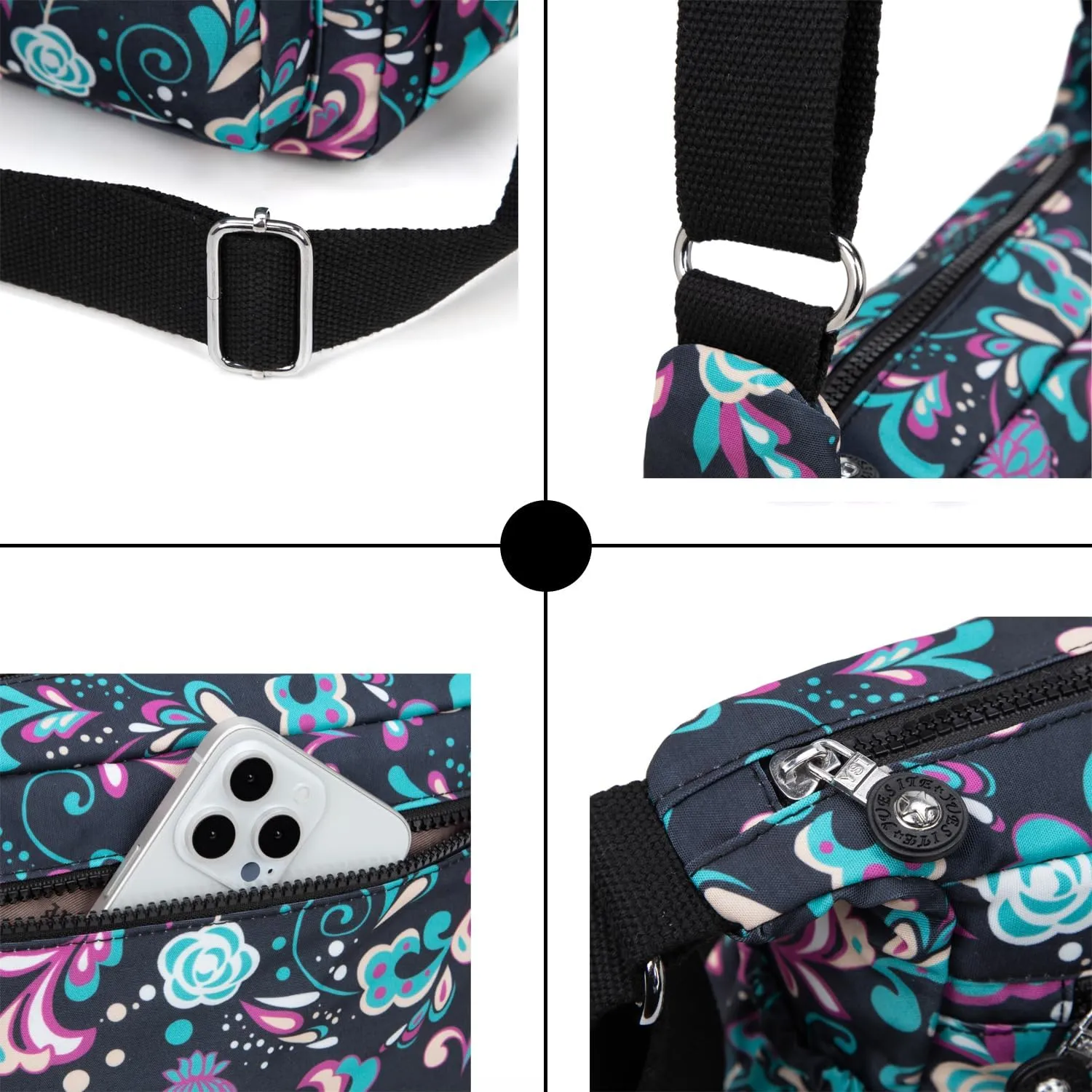 Women Shoulder Handbag Roomy Multiple Pockets Bag Ladies Crossbody Purse Tote Top Handle Satchel