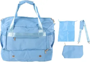 Women Sports Gym Bag Multiple Pockets Large Capacity Water Prevent Workout Travel Bag With Usb Charging Port For Fitness Yoga (Light Blue)