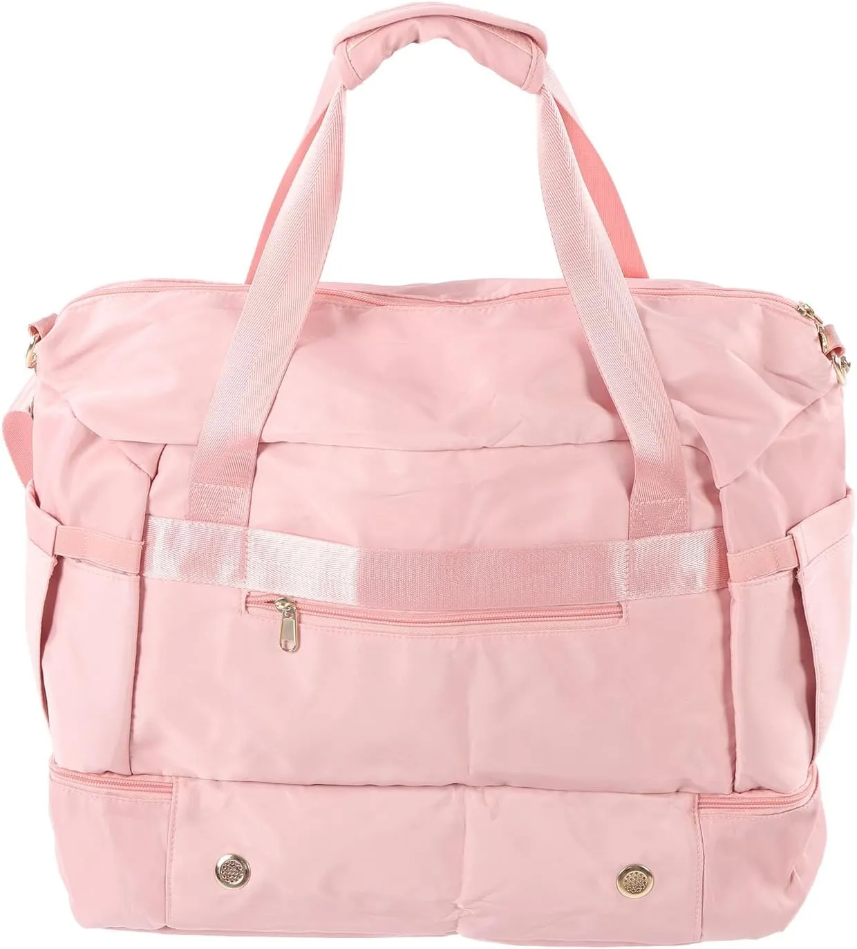 Women Sports Gym Bag Multiple Pockets Large Capacity Water Prevent Workout Travel Bag With Usb Charging Port For Fitness Yoga (Pink)