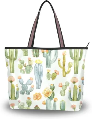 Women Tote Bags Cactus Succulent Top Handle Satchel Handbags Shoulder Bag for Shopping 20855957